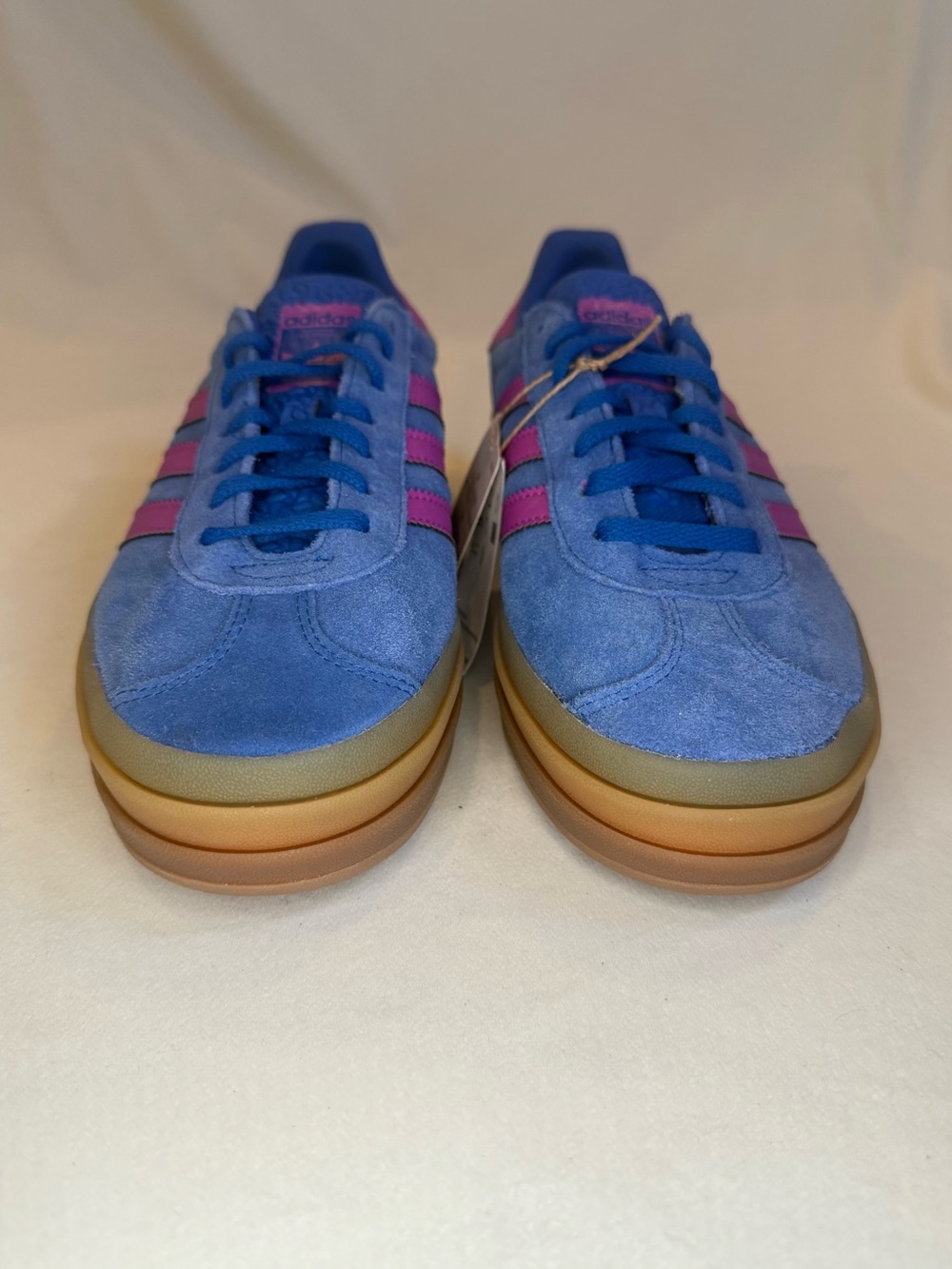 Adidas Gazelle Bold W Royal Blue Suede Pink Stripe Platform NWOB IG4367 Size 8.5 - Picture 3 of 16